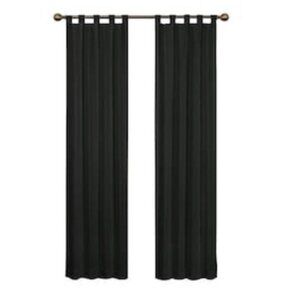 Curtains Drapes Faux Leather Black by Croscill Home 2 Panels 95”x 42” VGUC